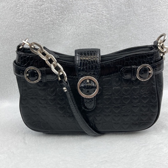 Brighton Handbags - VTG Brighton Petite Leather Quilted Heart Shoulder Bag